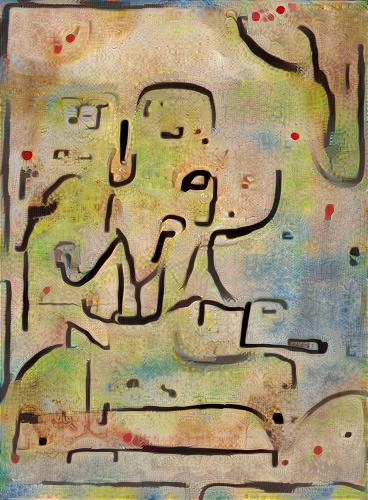 Twittering Machine by Paul Klee in the style of Insula Dulcamara by Paul Klee